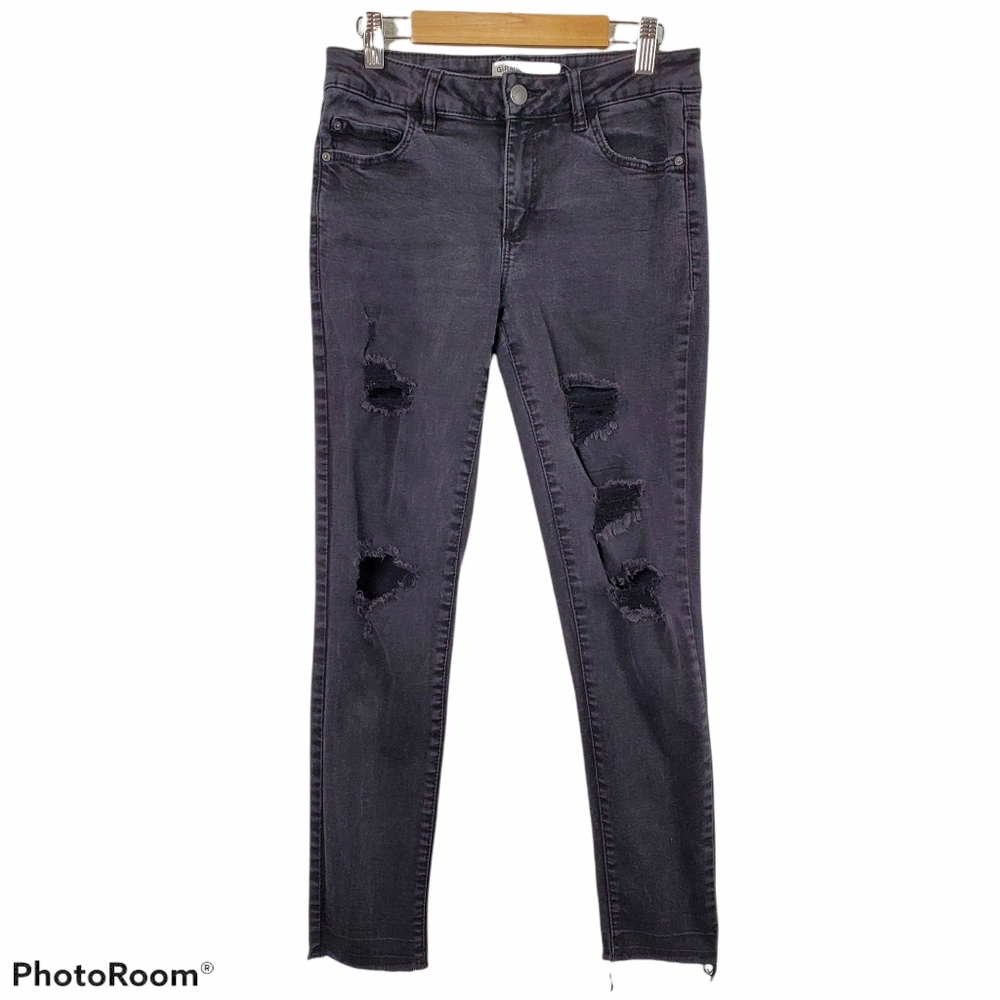 Garage Black High Waist Skinny Distressed Jeggings